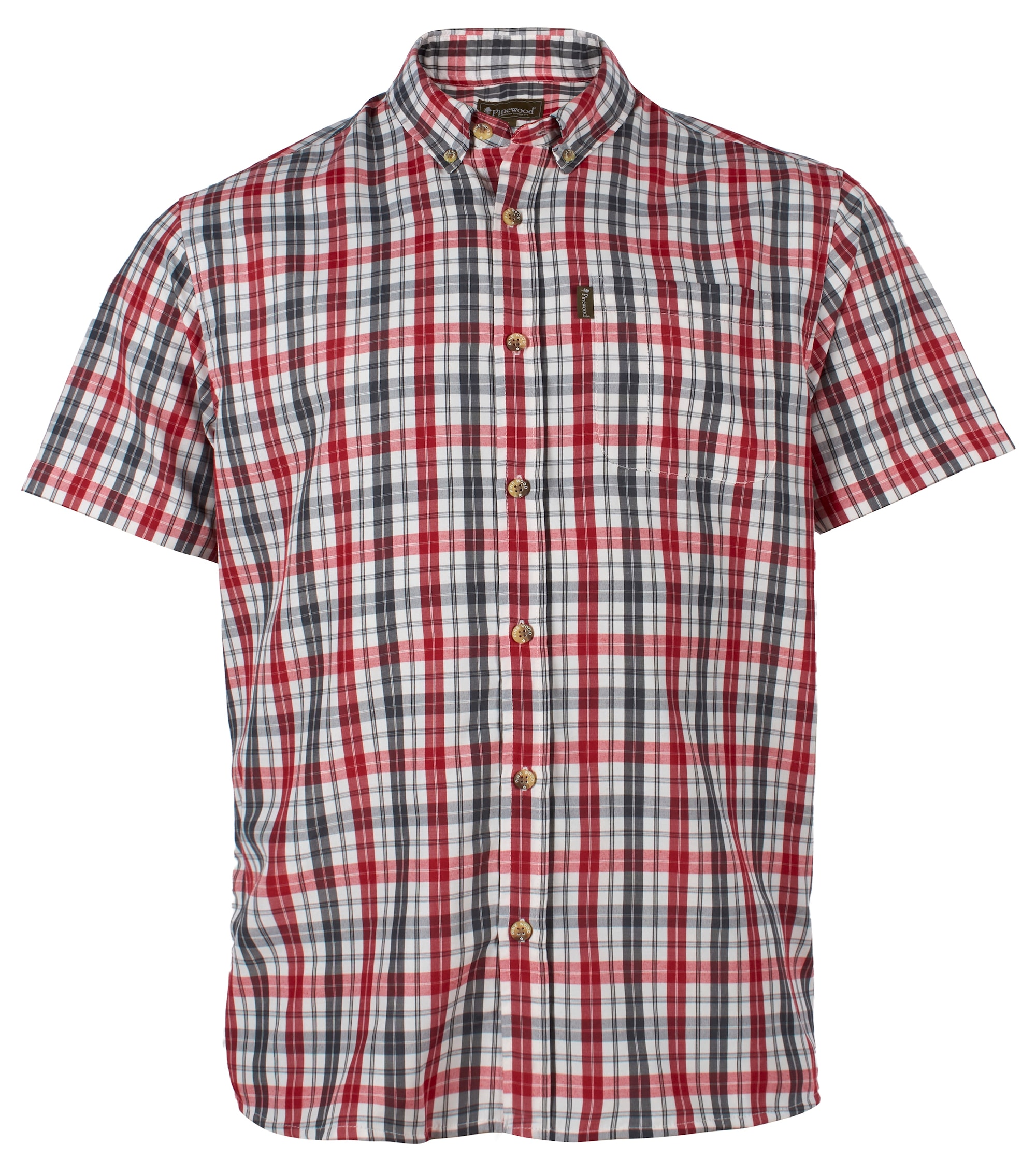 Pinewood Kortärmad Sommarskjorta Herr Röd/Grå