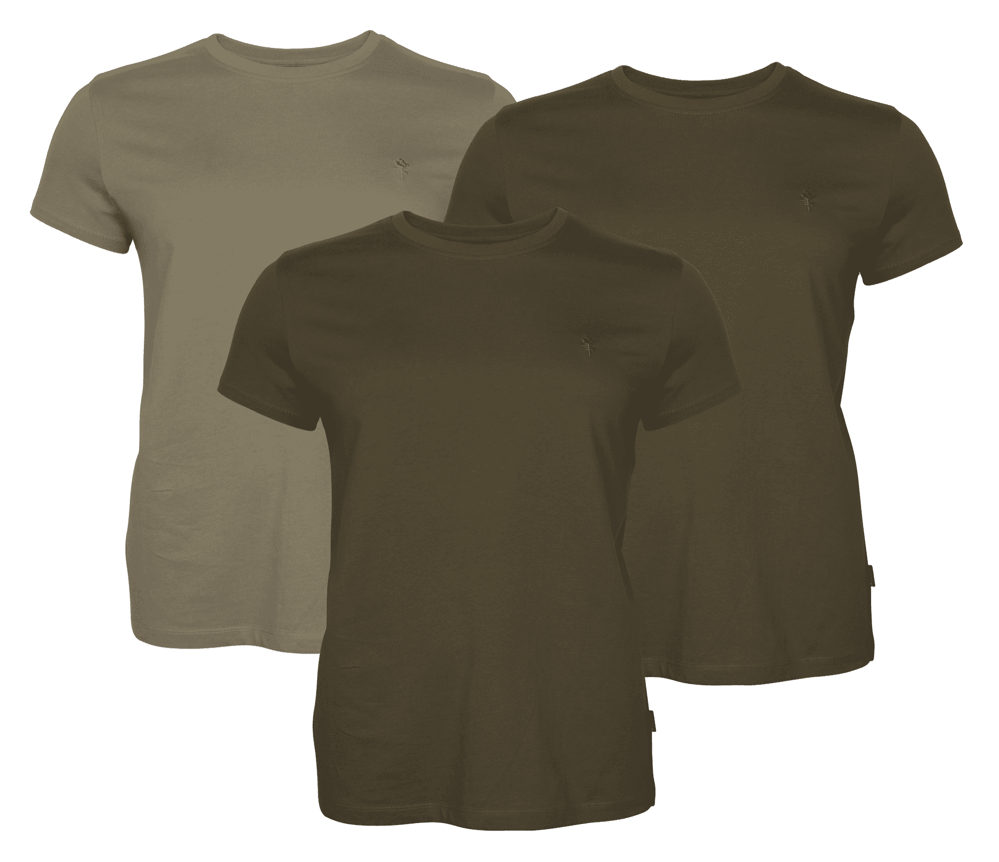 Pinewood 3-Pack T-Shirt Dam Green/Hunting Brown/Khaki