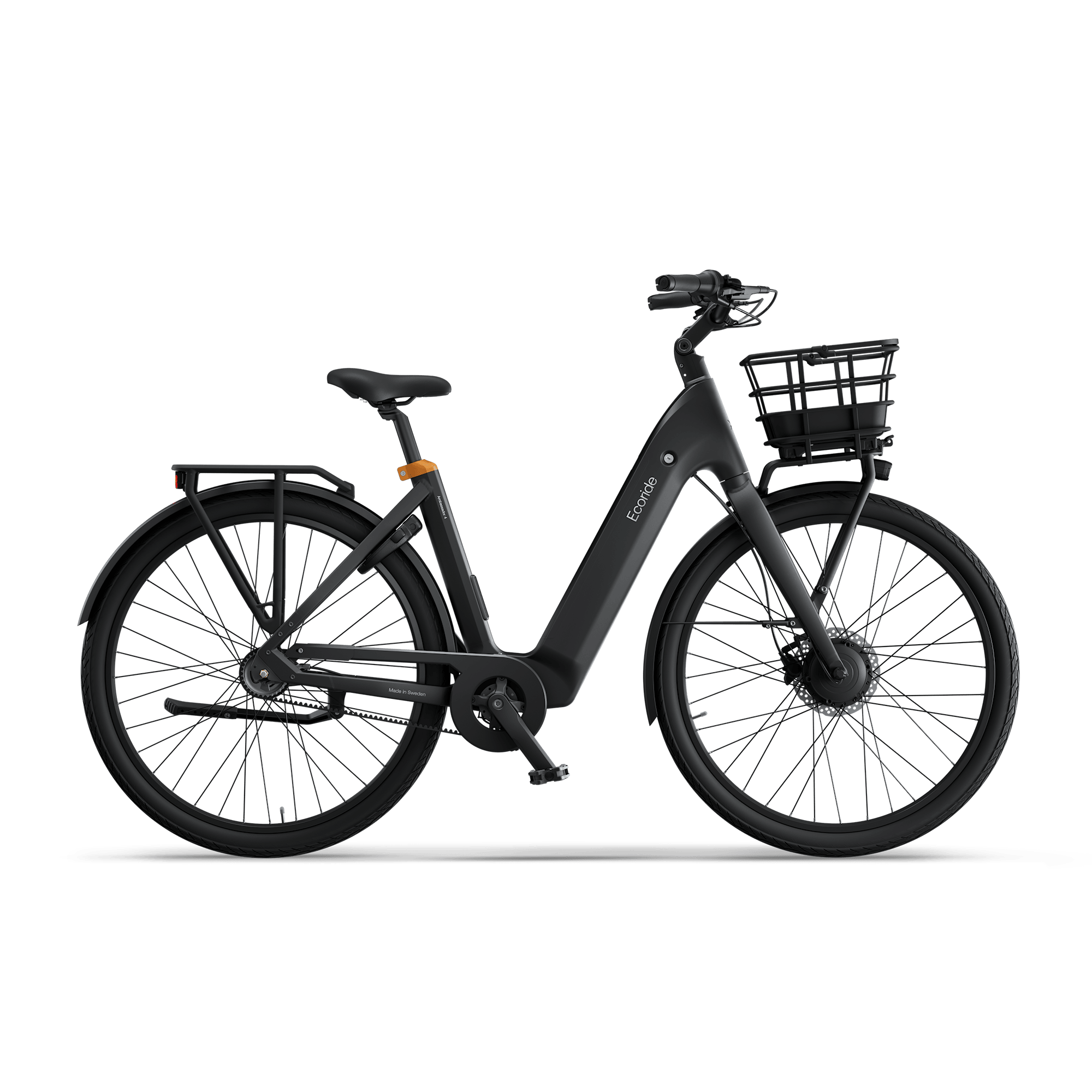 Ecoride Ambassador 4 Elcykel Navmotor Remdrift Fotbroms Svart