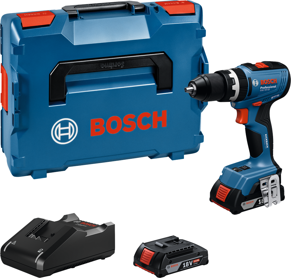 Bosch Slagborrmaskin GSB 18V-65 1X2Ah 1X4Ah Lc