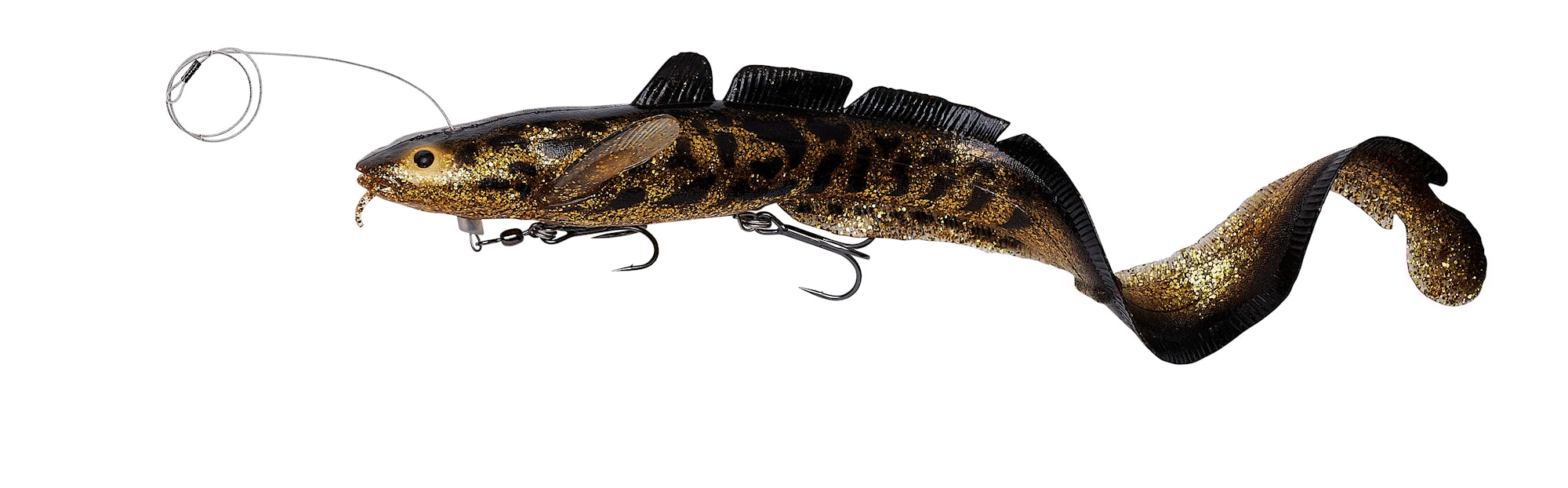SG 3D Line Thru Burbot 36 cm FS - Black Gold Uv -