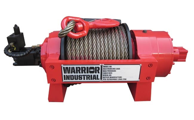 Warrior Winches 13 500 kg EN industriell hydraulisk vinsj, stålvaier