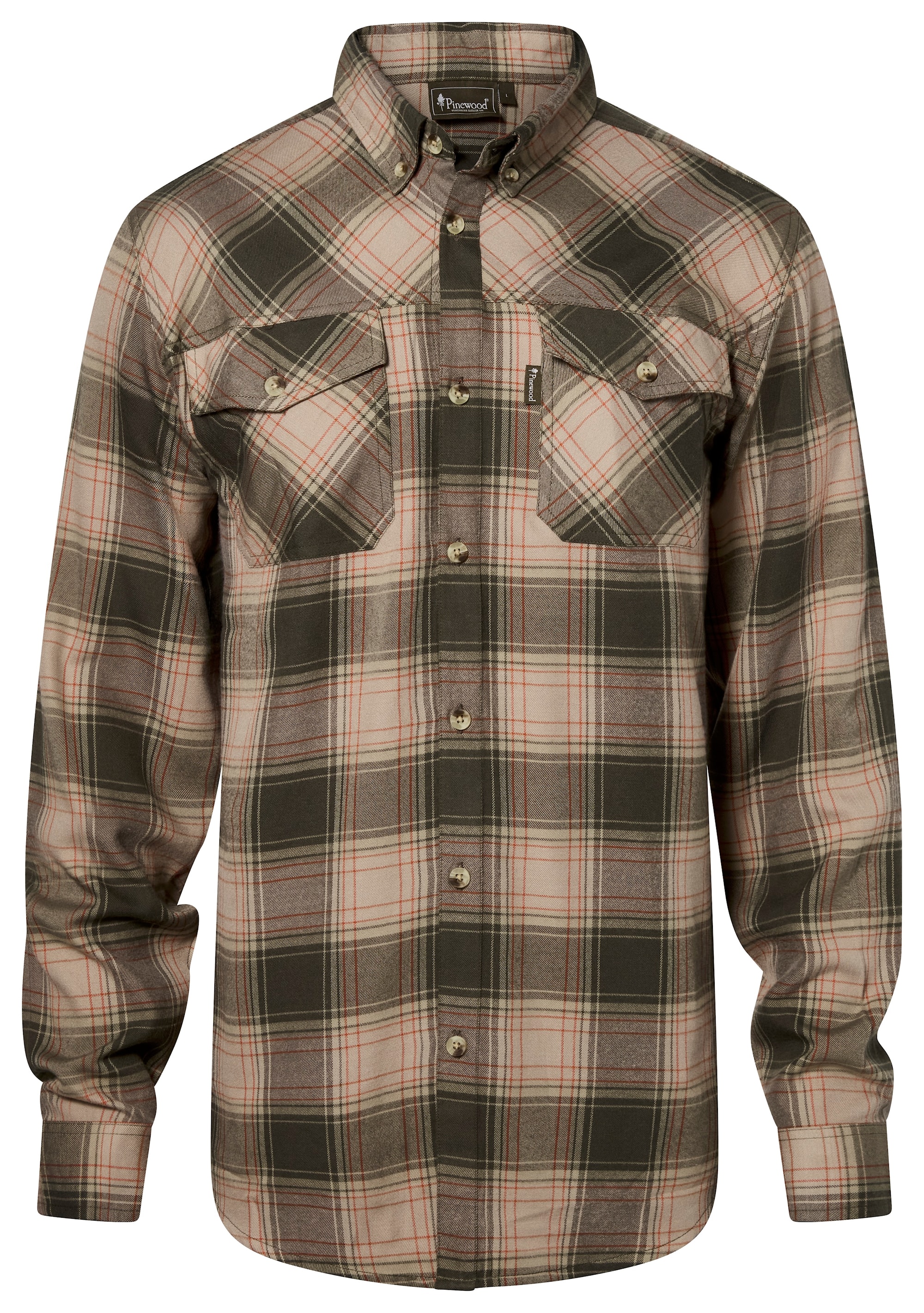 Pinewood Finnveden Forest Flannel Skjorta Herr Olive