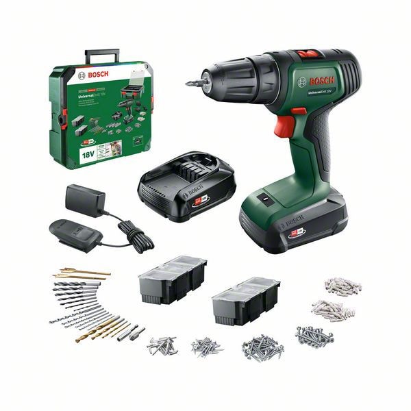 Bosch Borrskruvdragare 18V med 2x1,5Ah batterier & laddare i S-Box