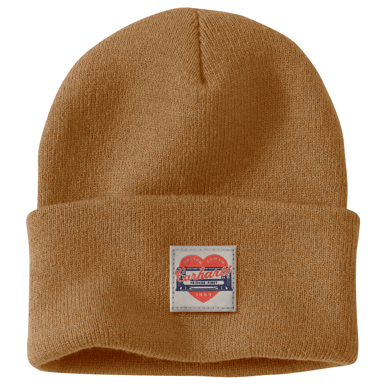 Carhartt Knit Heart Patch Beanie Women Carhartt Brown