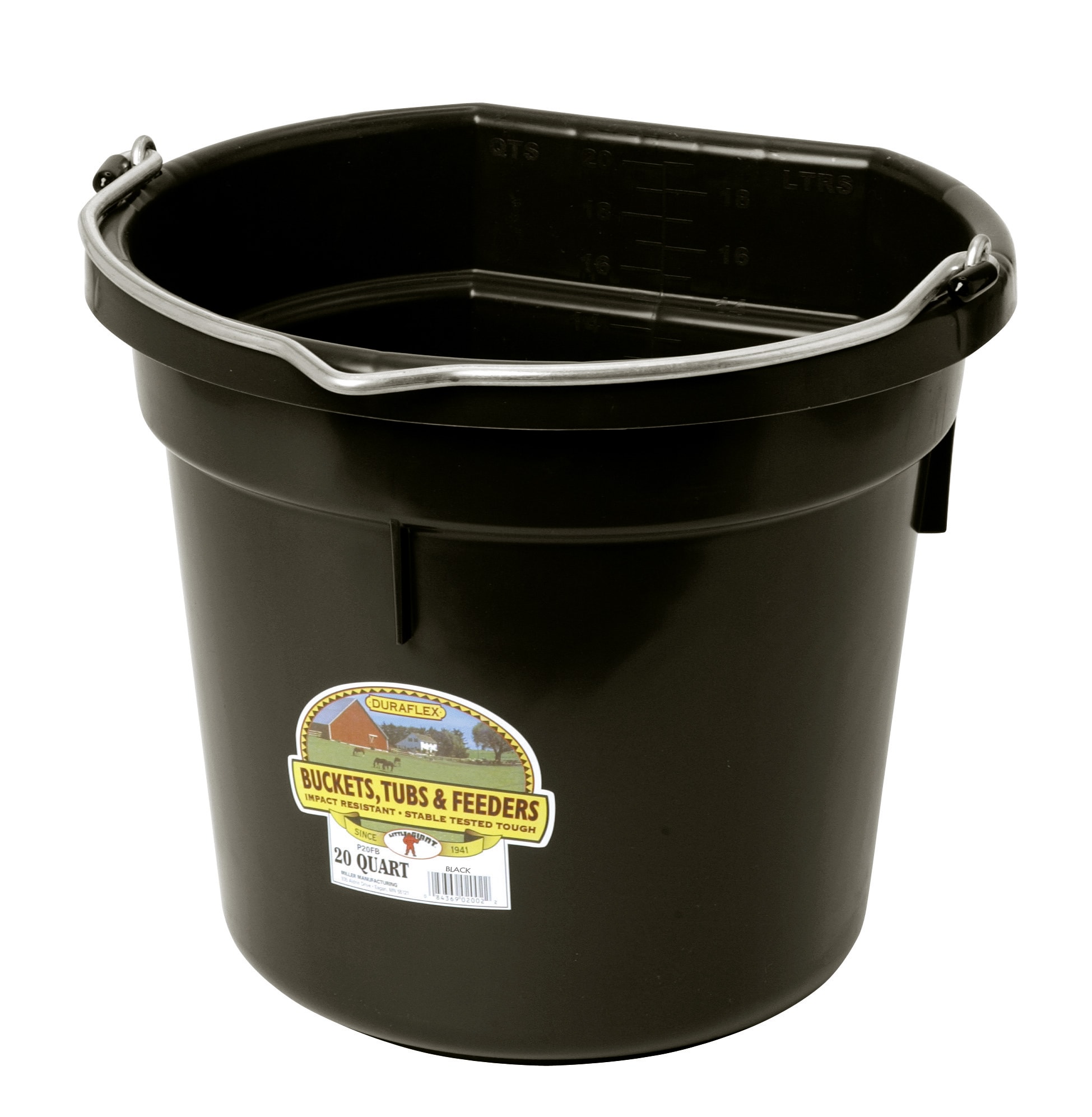 Foga Stabiler Eimer mit flacher Seite 20l, Schwarz