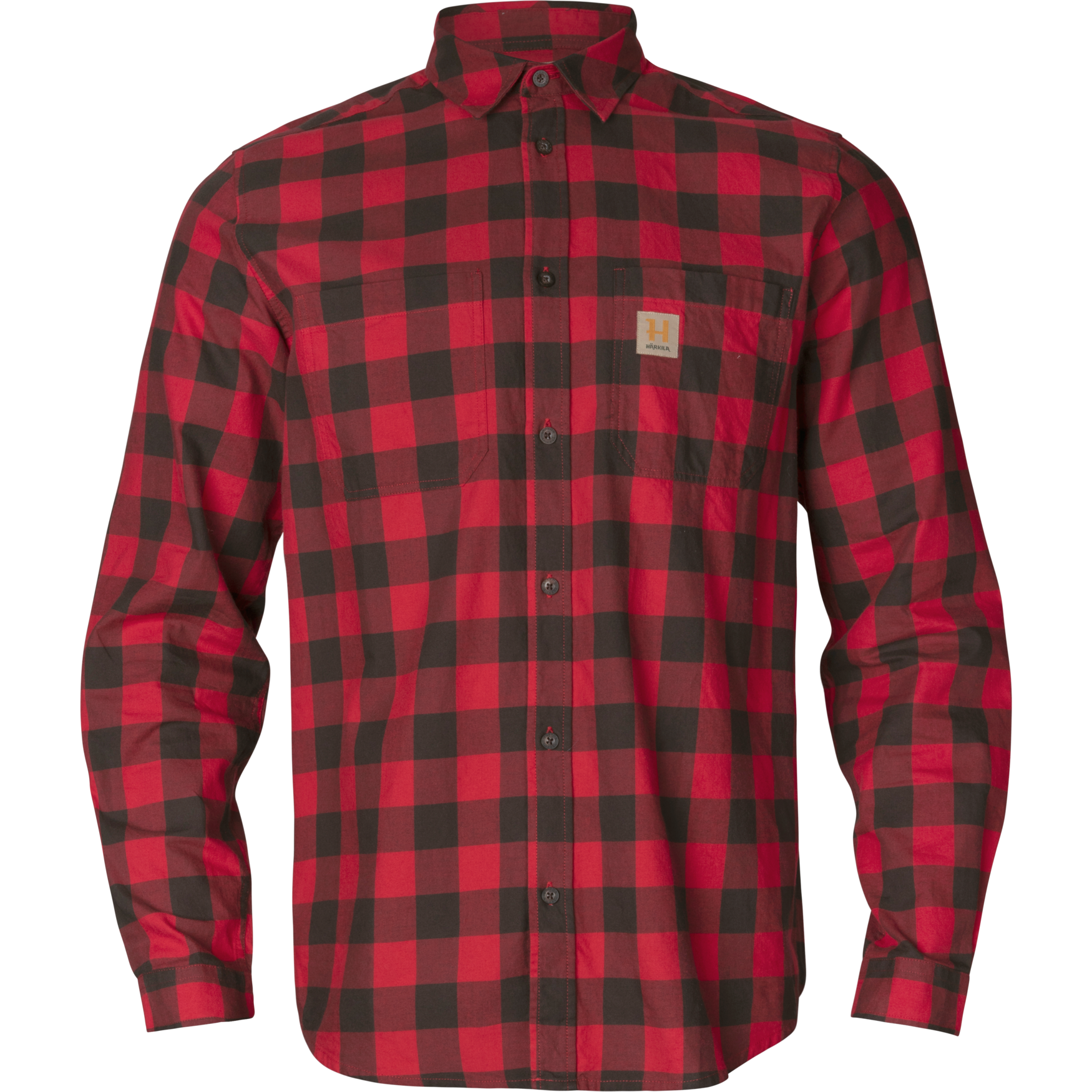 Härkila skandinavisk L/S skjorte herre rød rutete