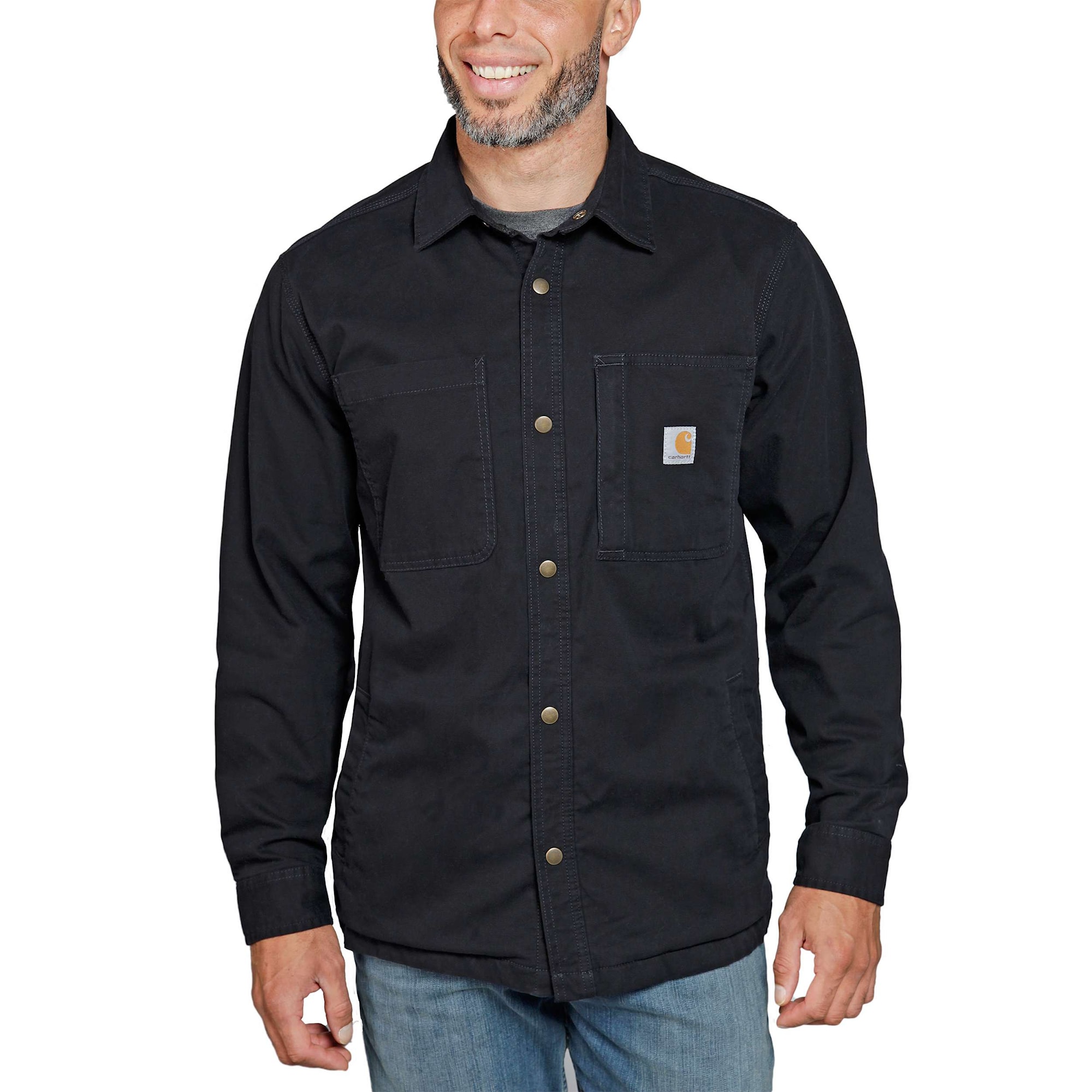 Carhartt Lined Fleece Shirt Jacket Mens Black