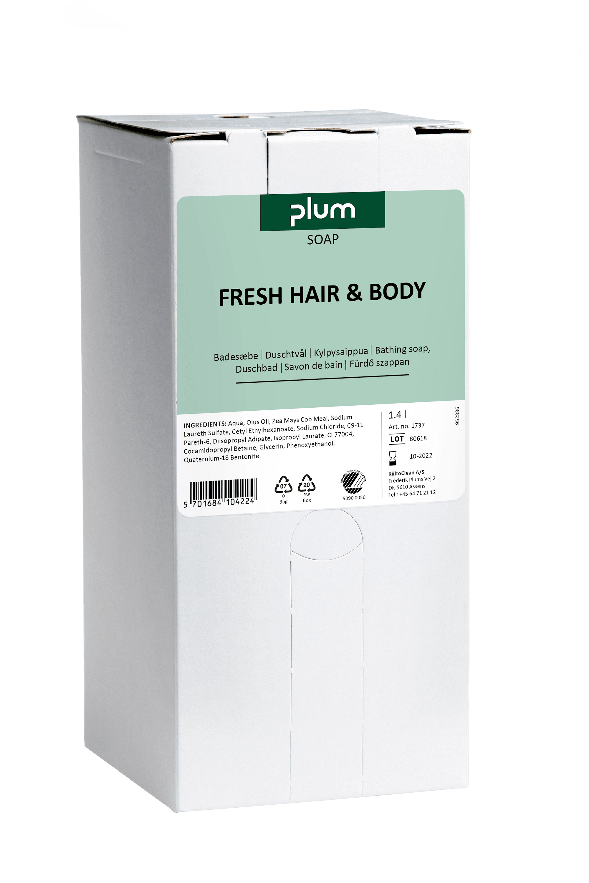 Plum Fresh Hair & Body Schampo, 1,4 L