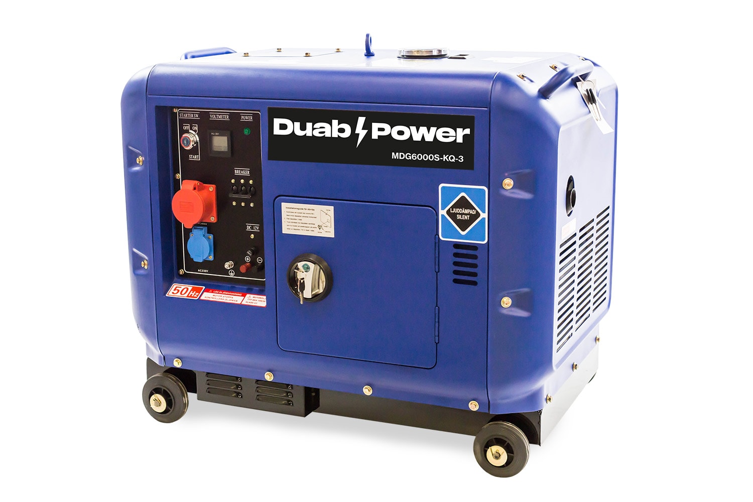 Duab-Power Generator MDG6000S-3 3-faset Diesel Støjsvag