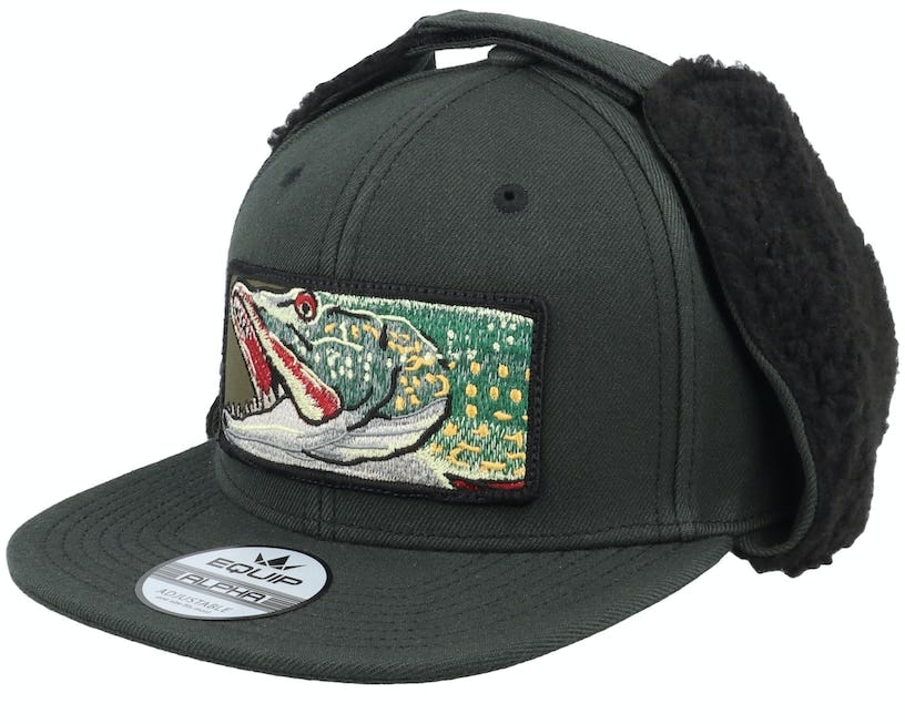 REA/Black Friday Skillfish Big Pike Vintage Black Ear Flap Snapback One Size - (55-60 CM)