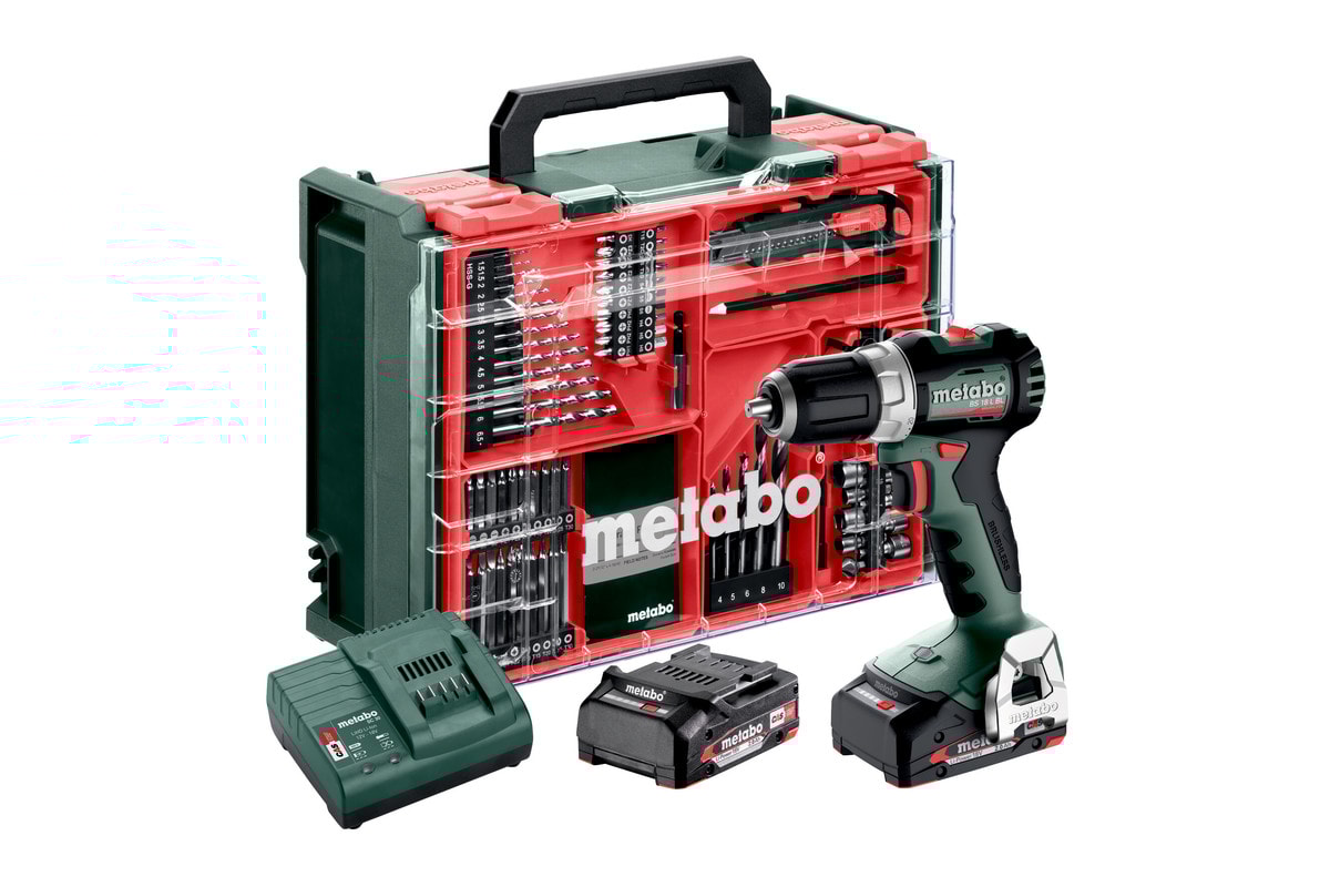 Metabo Skruvdragare BS 18 L BL Set med tillbehör 2x2Ah batterier & laddare