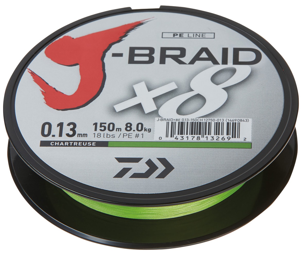 Daiwa J-Braid X8 37.5Lb 0.22mm 150m Chartreuse