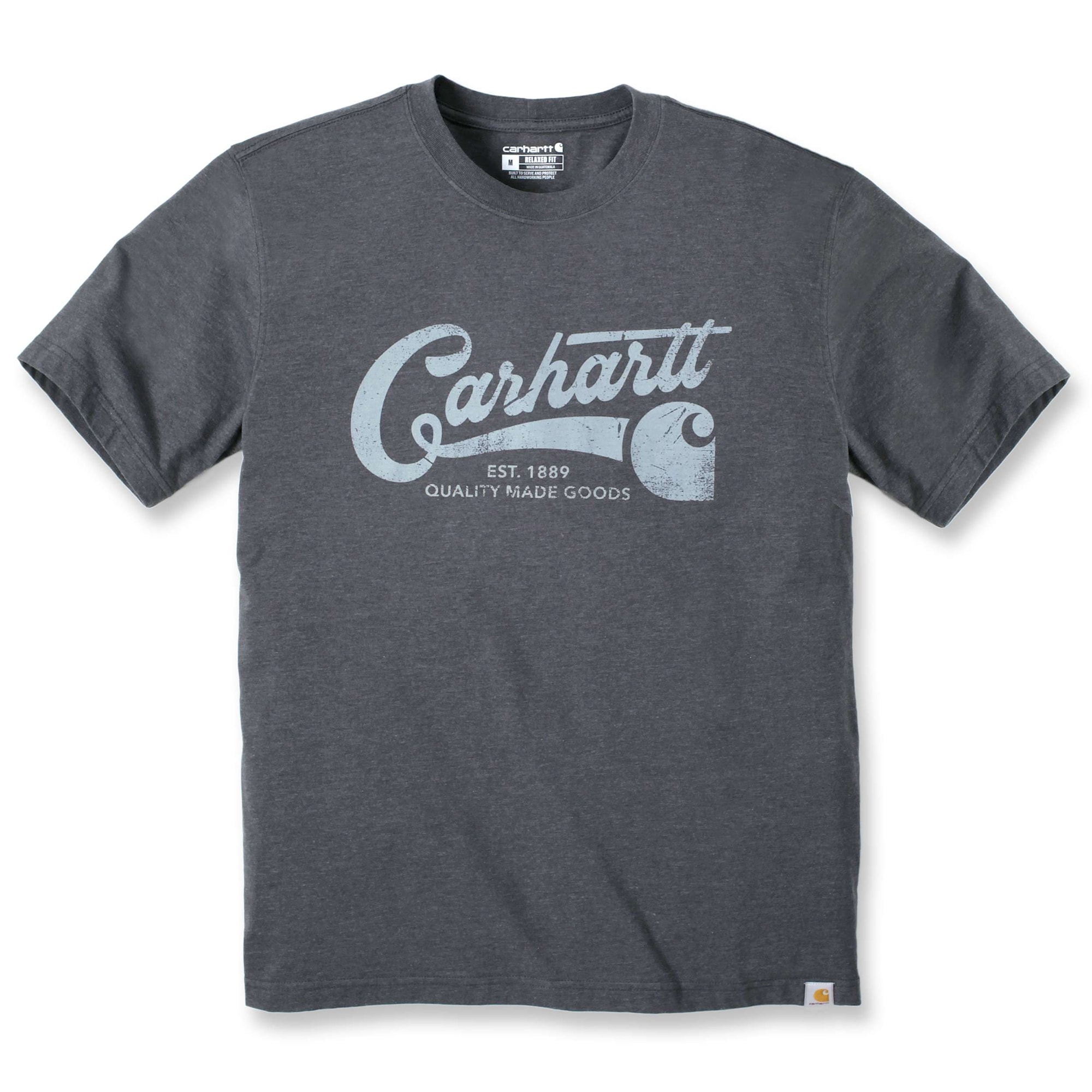 Carhartt Kortærmet script grafisk T-shirt, Herre, Carbon heather