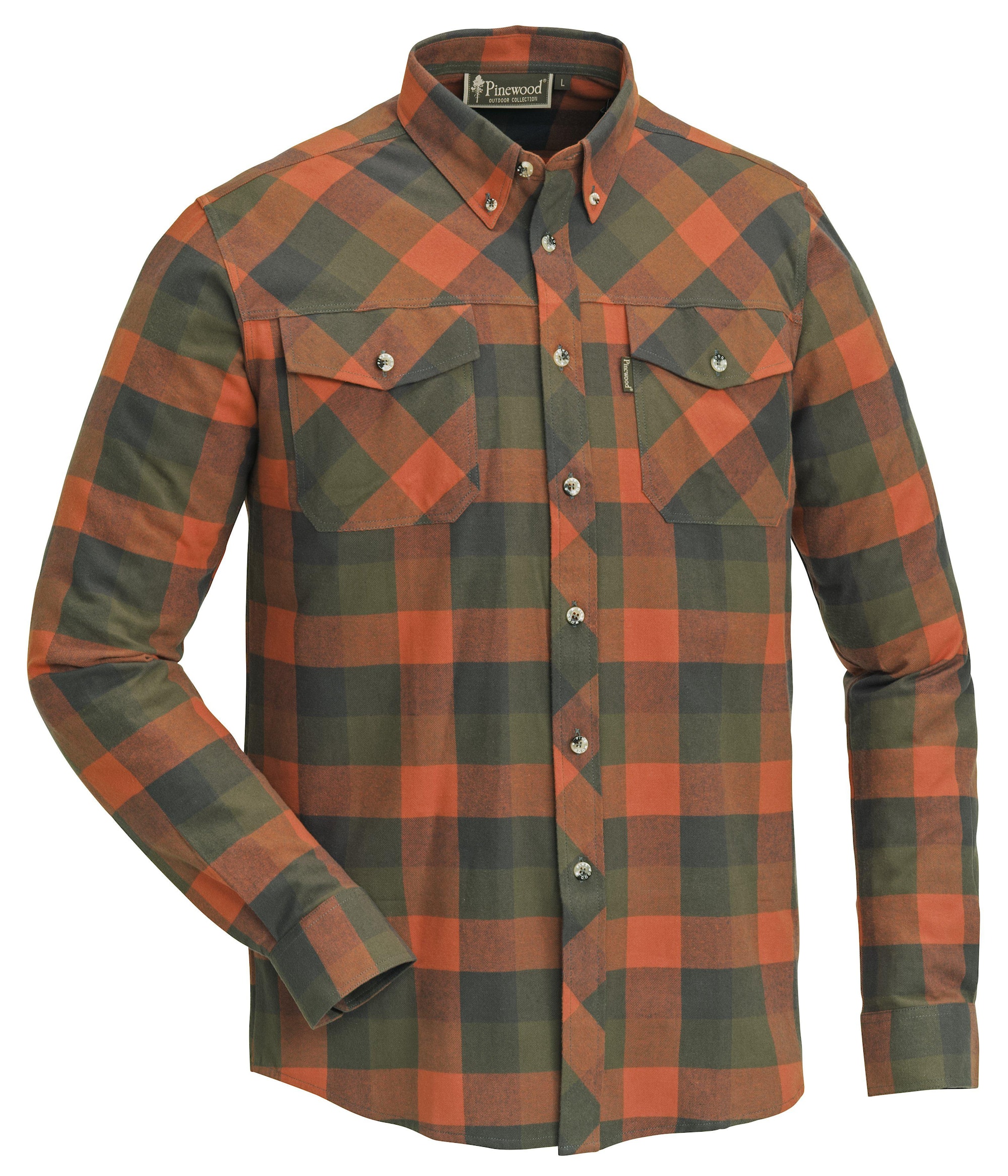 Pinewood Lumbo Skjorta Herr Terracotta/Green