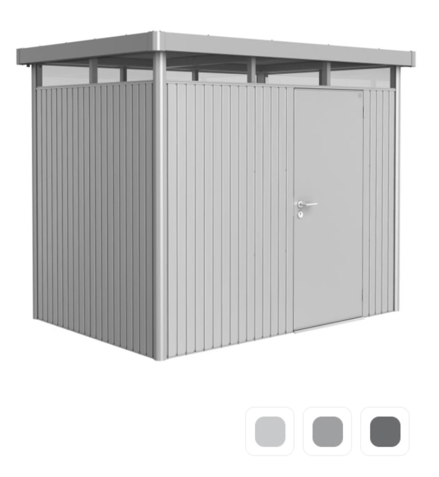 Biohort redskabsrum HighLine H2 i kvartsgrå metallic med standarddør
