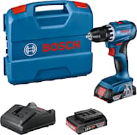 Bosch skruetrækker GSR 18V-45 i L-Boxx med 2 3.0AH-batterier og oplader Gal 18V-40