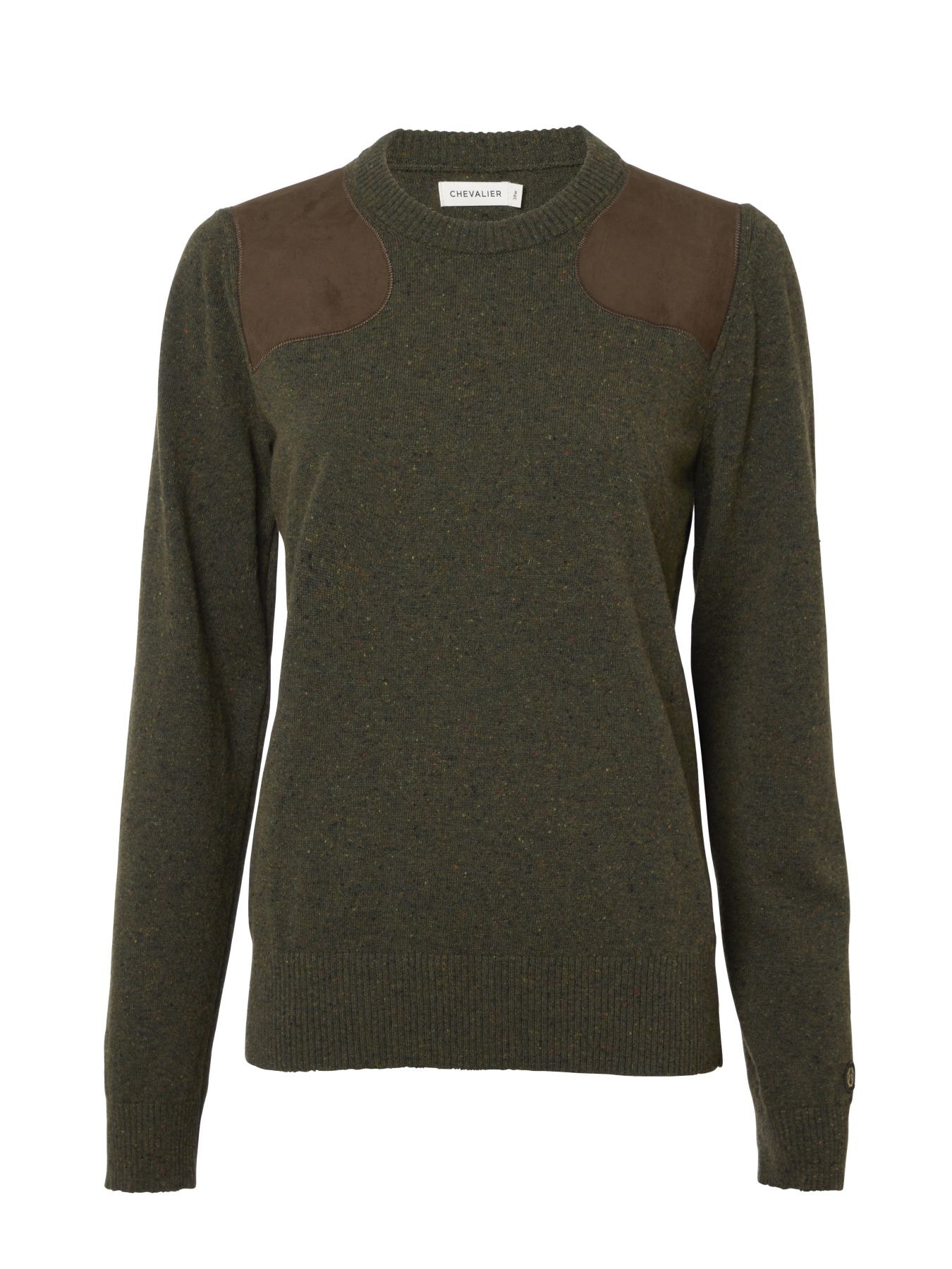 Chevalier Cressy Shooting Wool Pullover Women Dark Green Multi Neps 38W