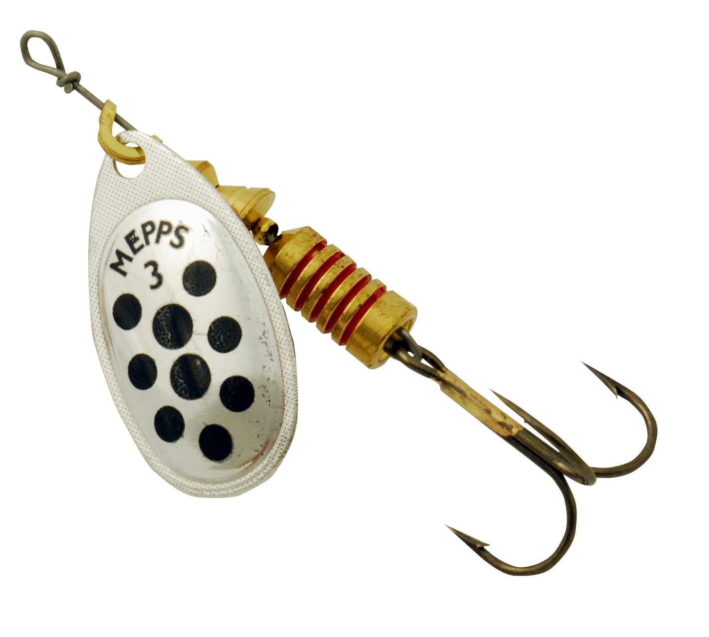 Mepps Aglia med prickar 1 Silver Svart