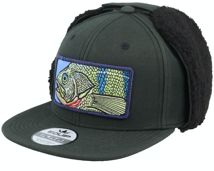 REA/Black Friday Skillfish Big Perch Patch Vintage Black Ear Flap Snapback One Size - (55-60 CM)