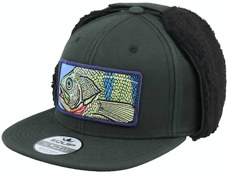 Skillfish Big Perch Patch Vintage Black Ear Flap Snapback One Size - (55-60 CM)