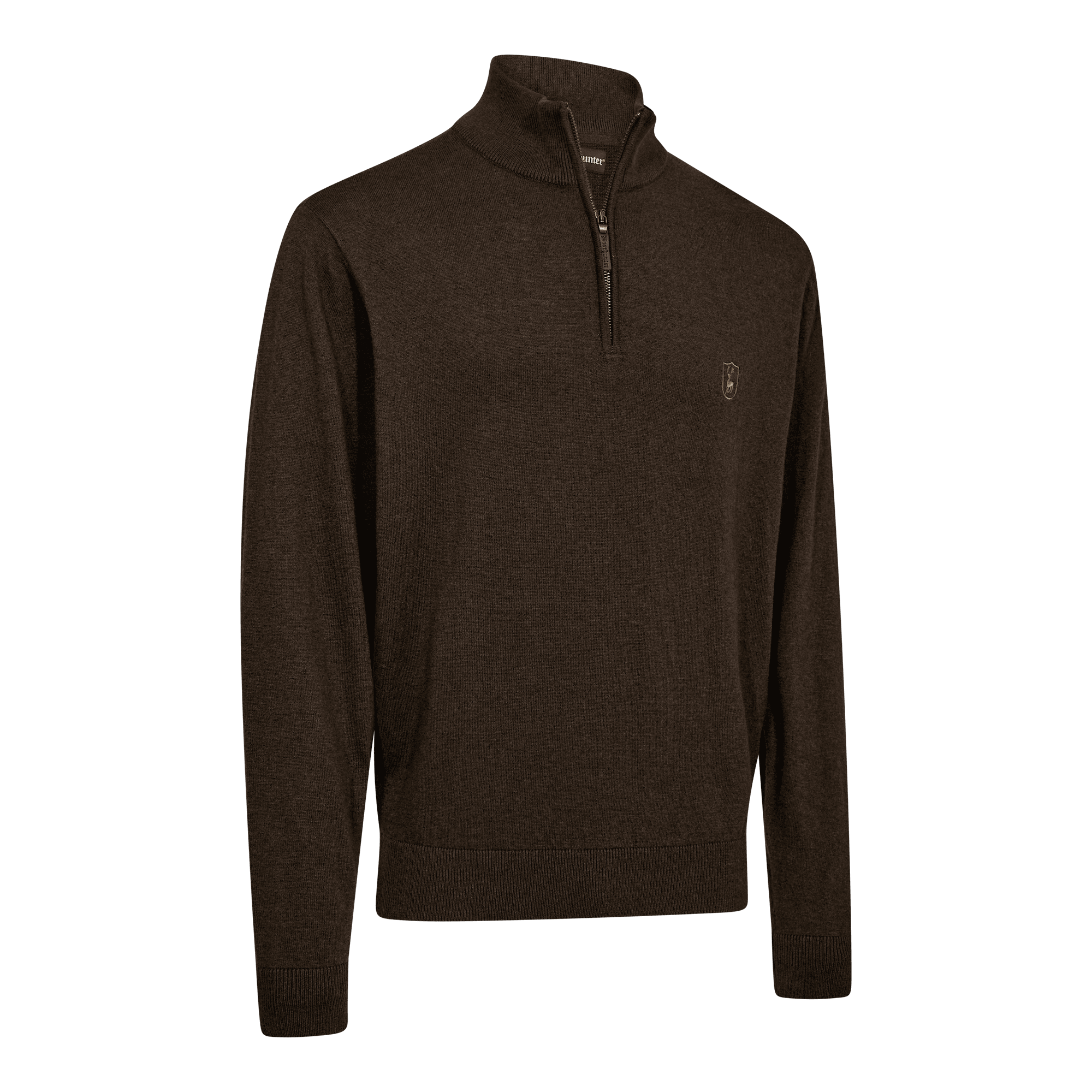 Deerhunter Harrington ½-Zip Knit Brown melange
