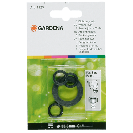 Gardena 3 st O-ring och 1 st 3/4'' flat