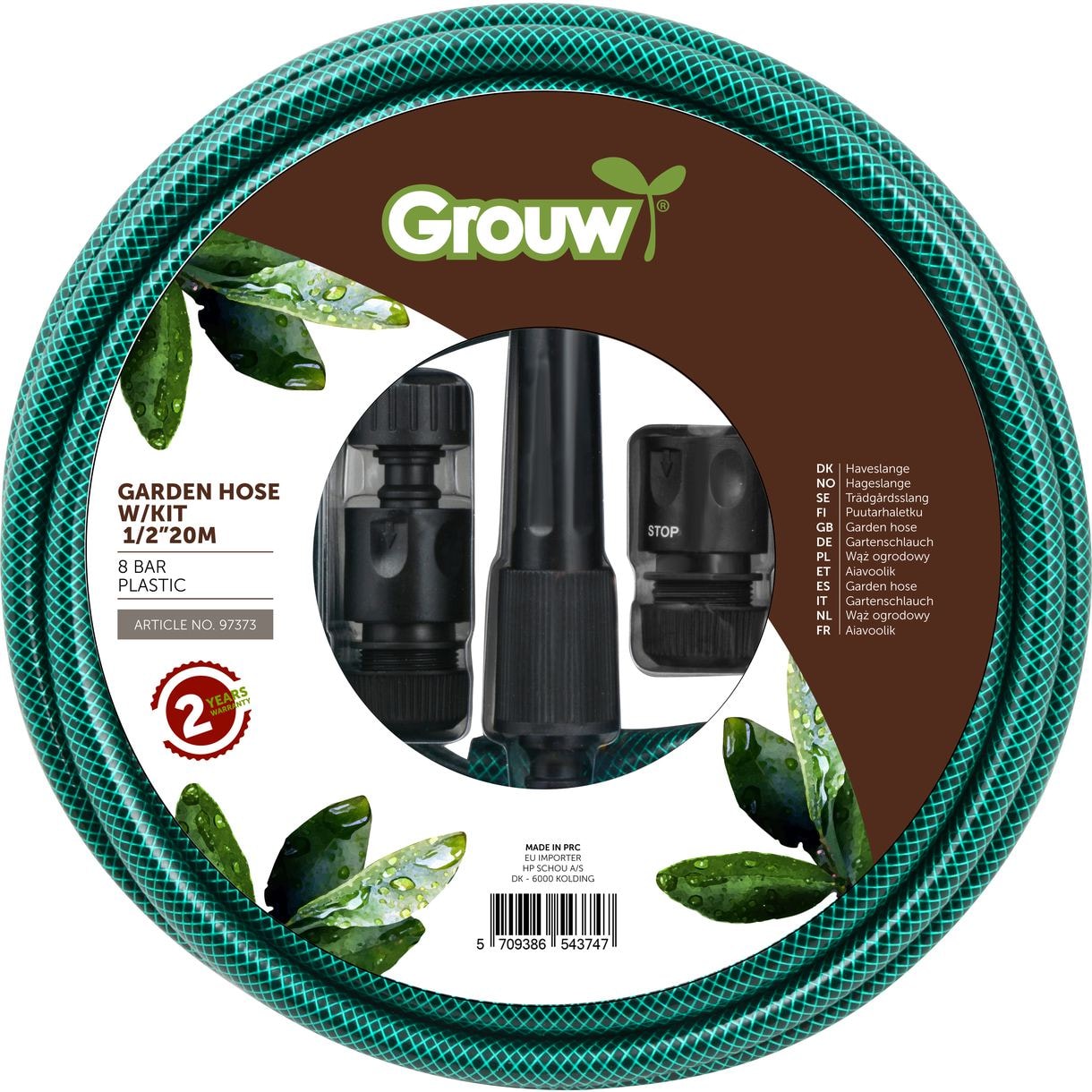 Grouw Slangset vatten 20 M 1/2'' med kopplingar