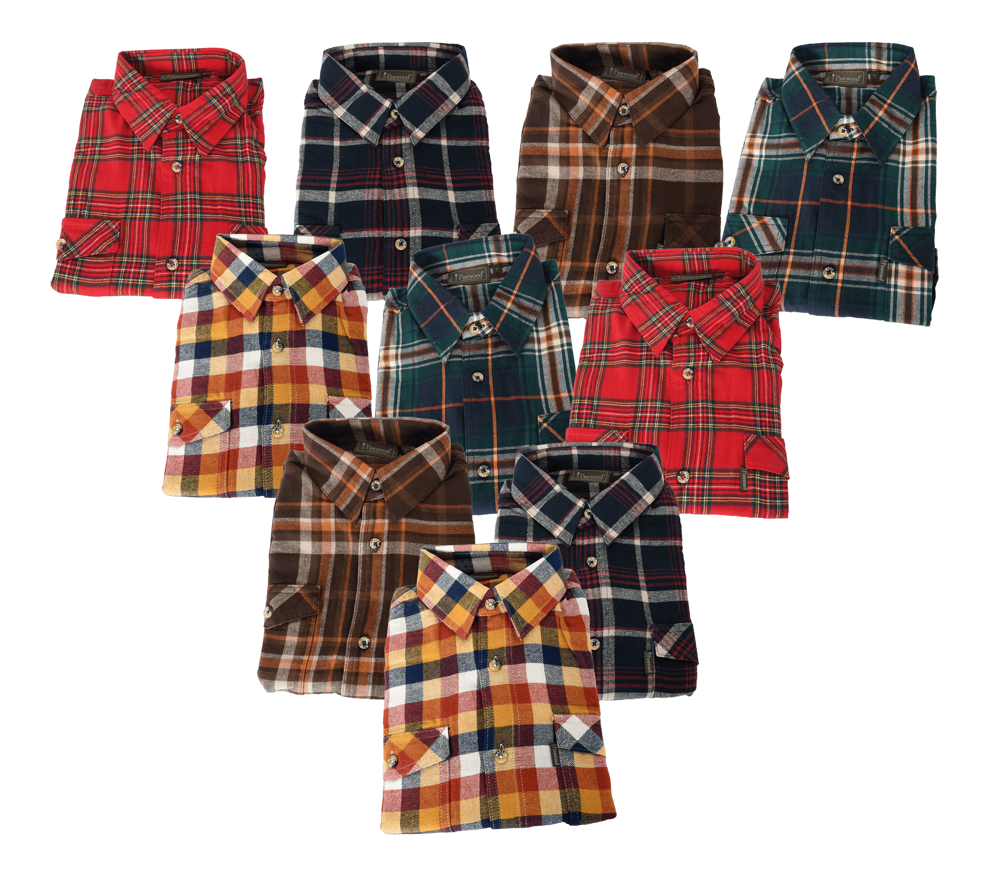 Pinewood Flanellskjorta Herr Mixed 10-pack