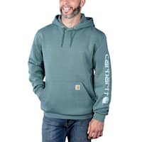 Carhartt Sleeve logo Hoodie Herr Sea Pine Heather