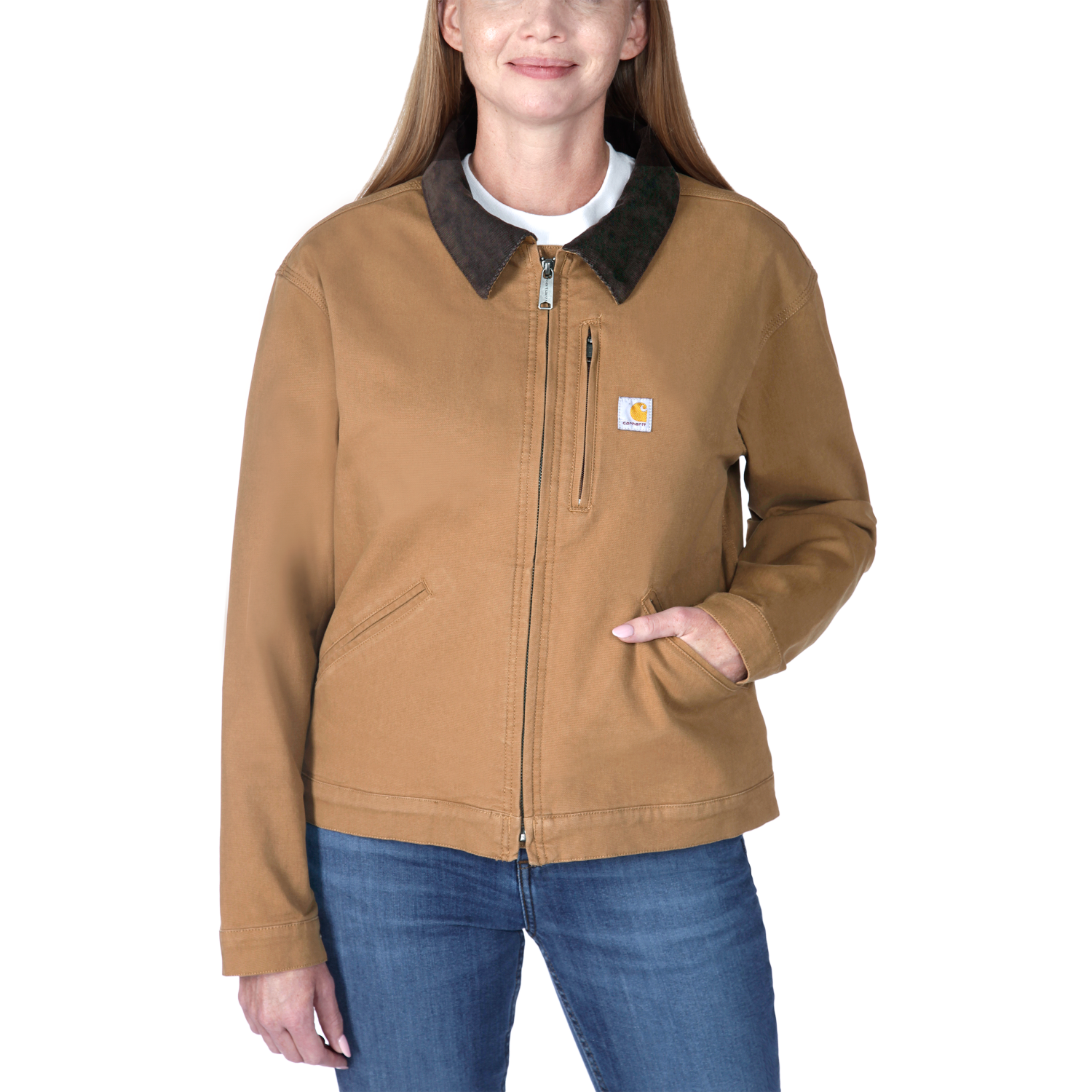 Carhartt Relaxed fit canvas detroit Jacka, Dam, Carhartt® brown, S -