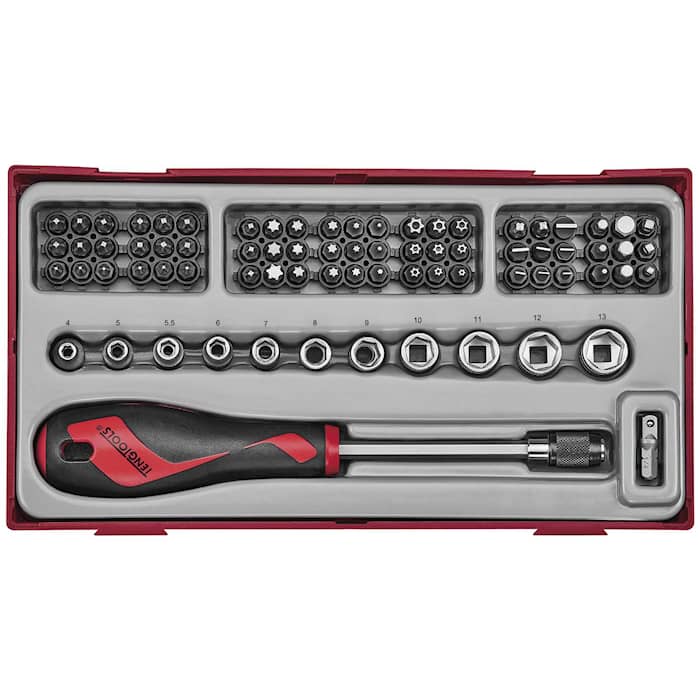 Teng Tools Bitsskruvmejsel i sats TTMDQ76 76 delar