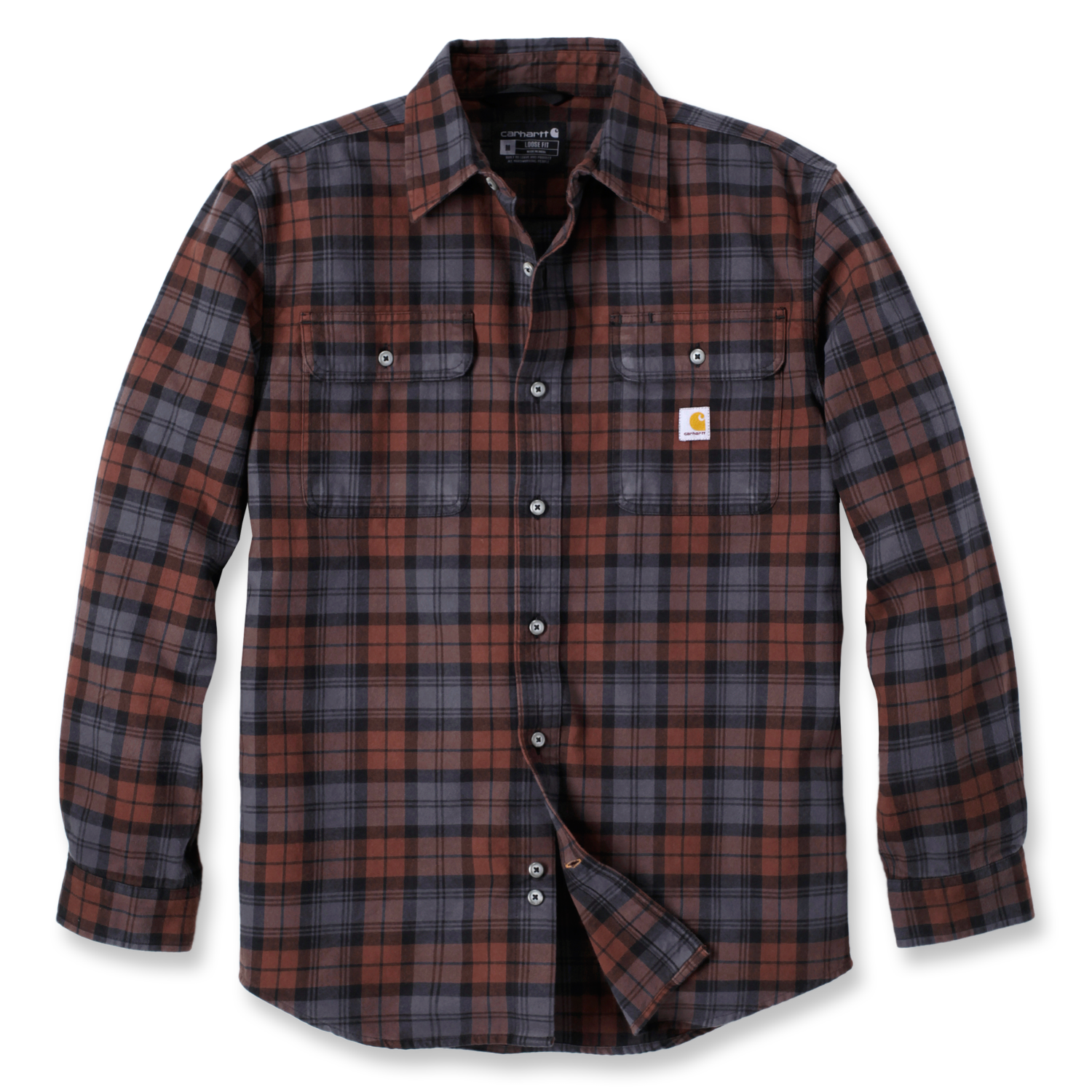 Carhartt kariertes Flanellhemd, Herren, Mocha