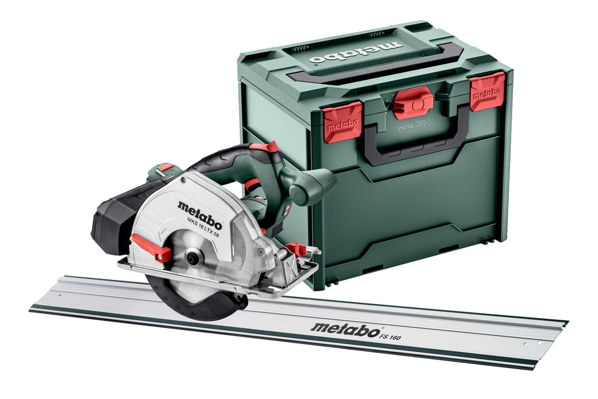 Metabo Metallcirkelsåg MKS 18 LTX 58 FS Set med styrskena utan batteri & laddare