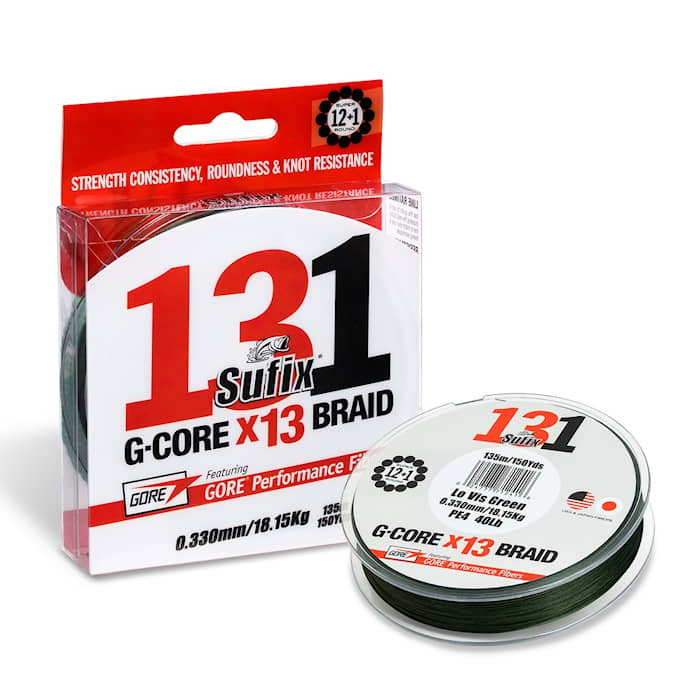 Sufix 131 G-Core X13 Braid Lo-Vis Green 150m Flätlina