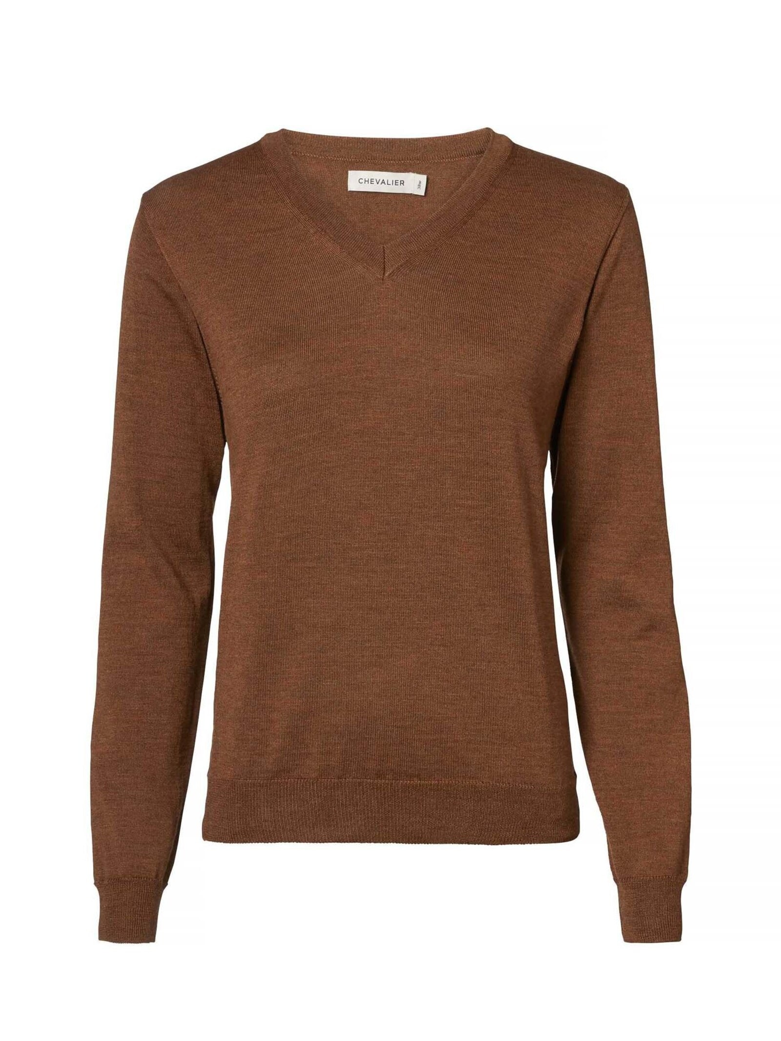 Chevalier Blaise V-Neck Merino Pullover Kvinder Kastanje