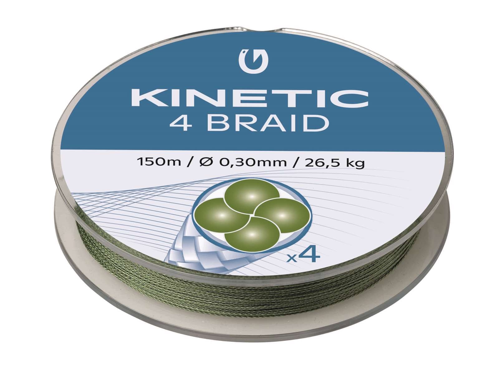 Kinetic 4 Braid 150m 0,16mm/15,6kg - Dusty Green