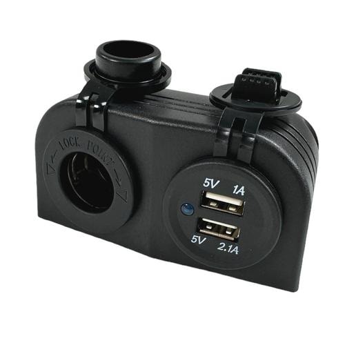 Pro Supplyeluttag Utanpå 12V med 2 x USB