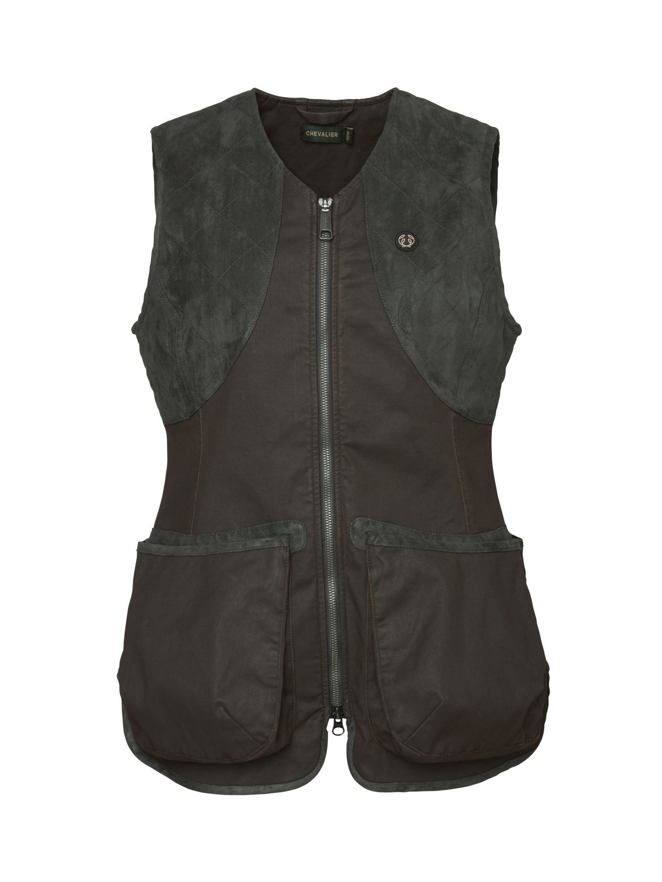 Chevalier Vintage Dogsport Vest Women Leather Brown 36W -
