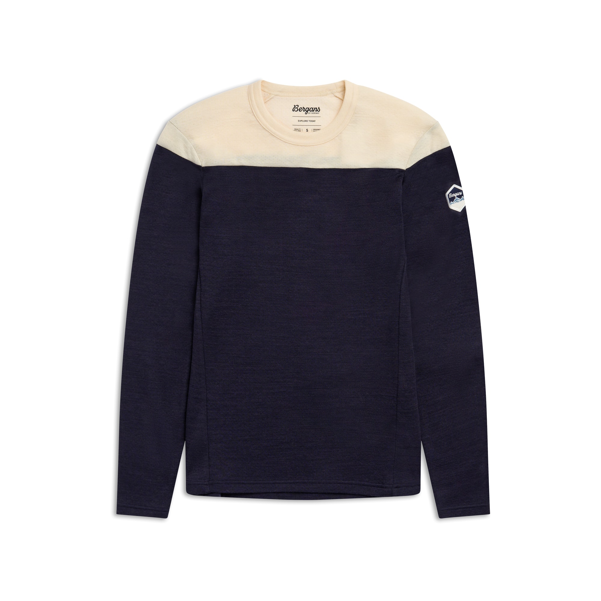 Bergans Inner:Dual Merino L/S Ulltrøye Dame Dark Navy/Creme