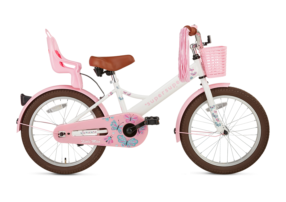 SuperSuper Barncykel LITTLE MISS 18" LOW FRAME, Vit