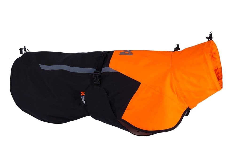 Fjord raincoat 2.0, unisex, black/orange, 70, single