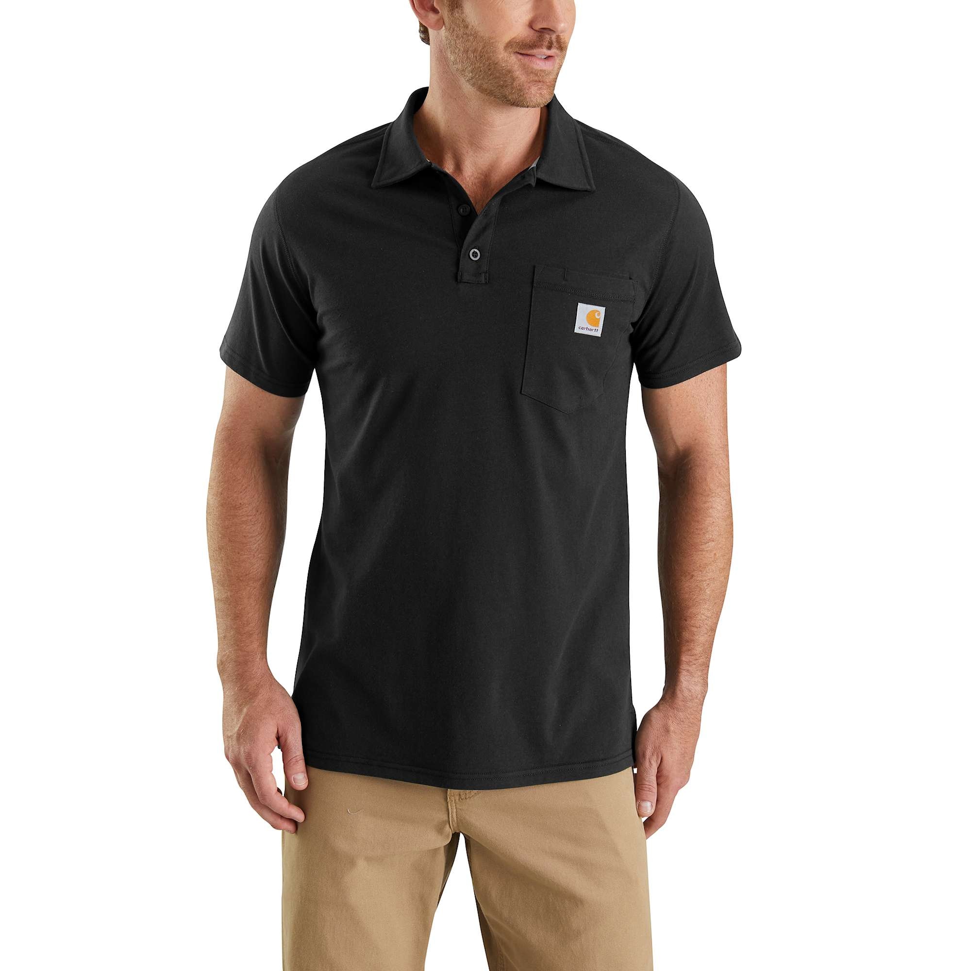 Carhartt Force Cotton Delmont Pocket Pikétröja Herr Black L