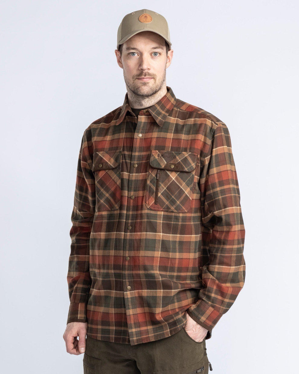 Pinewood Prestwick Exclusive Skjorta Grön/Terracotta