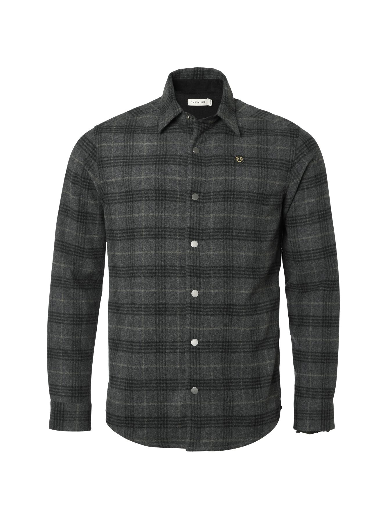 Chevalier Champ Wool Overshirt Men Iron Checked S
