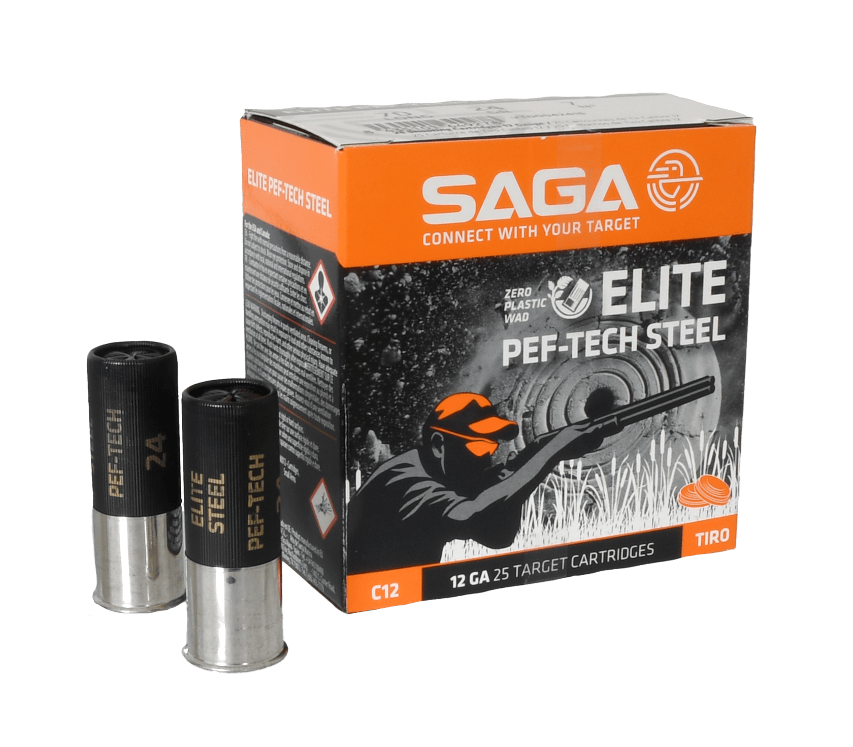 Saga Elite PEF-Tech Steel kaliber 12 24 g US7 – stålhagel miljövänlig förladdning