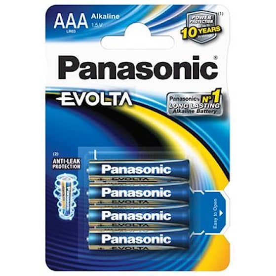 Panasonic Batteri Alkaliska Evolta AAA