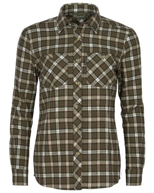 Pinewood Felicia Skjorta Dam Mörkgrön/Offwhite