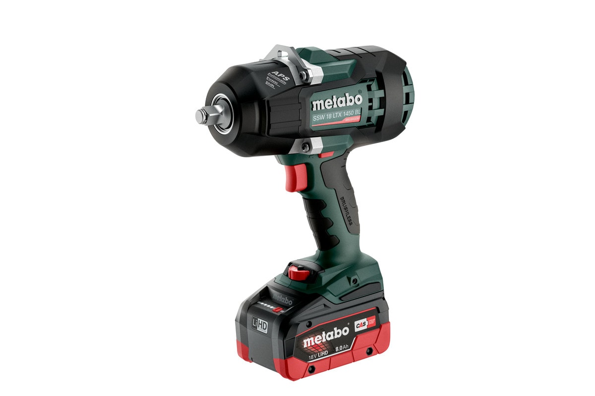Metabo Mutterdragare SSW 18 LTX 1450 BL 1/2" med 2x8Ah batterier & laddare