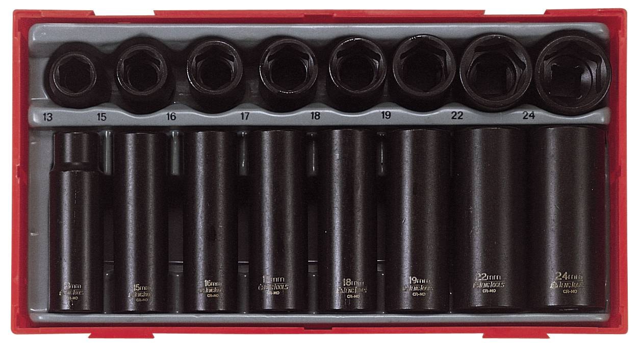Teng Tools 16-osainen voimahylsysarja. Nelikulmainen 1/2\"-kiinnitys TT9116